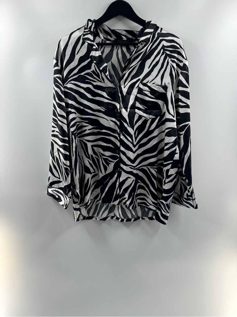 Y2K Victoria’s Secret Zebra Satin Pajama Top Women’s Large 2000s